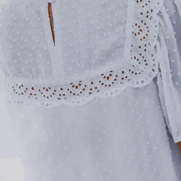 ♥️New boutique swiss dot flutter sleeve top - Picture 10 of 14